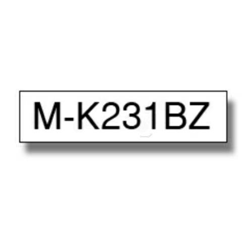 Brother tape zwart op wit (MK231BZ / MK231), 12mm, non laminated