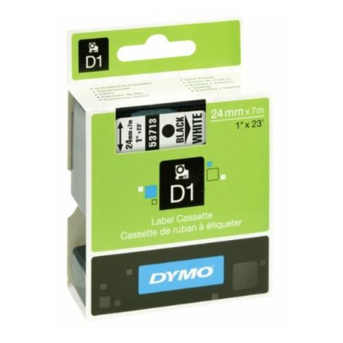 Dymo etiketten zwart op wit (53713 / S0720930), 24mm, gelamineerd