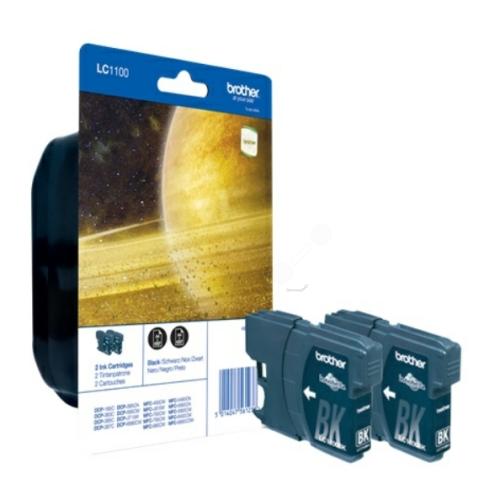 Brother inktcartridge zwart (LC1100BKBP2DR) (Dual-Pack)