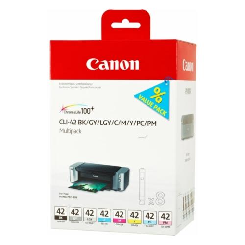 Canon inktcartridge zwart / cyaan / magenta / geel / cyaan foto / magenta foto / grijs / klaar grijs (6384B010 / CLI42) (multipack)