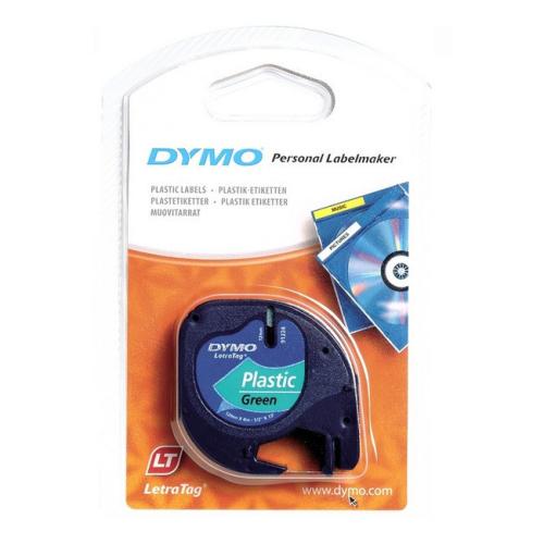 Dymo LetraTag tekstband groen (91204 / S0721640), 12mm