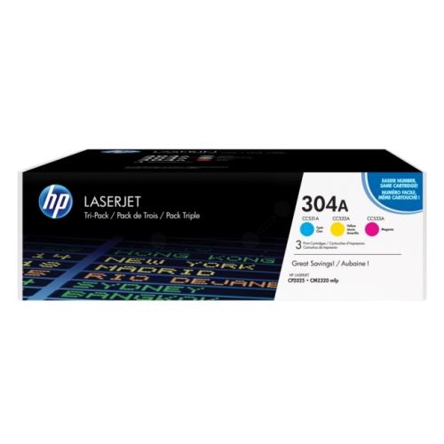 HP toner cyaan / magenta / geel (CF372AM / 304A) (multipack)