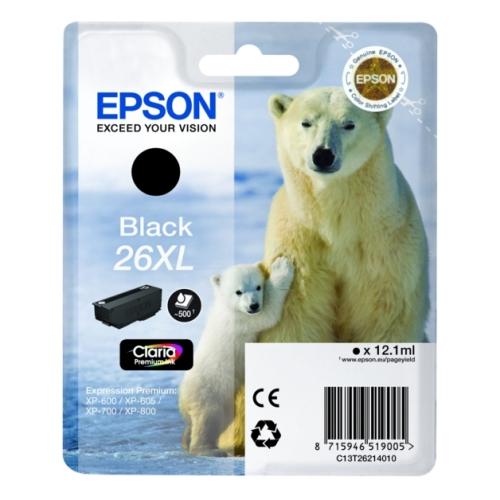 Epson inktcartridge zwart (C13T26214012 / 26XL) (hoge capaciteit)