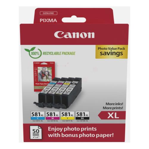 Canon Cartridge / fotopapier zwart / cyaan / magenta / geel (2052C004 / CLI581XL) (multipack, hoge capaciteit)