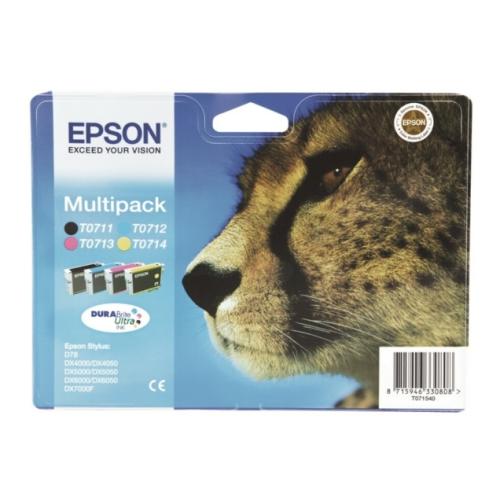 Epson inktcartridge zwart / cyaan / magenta / geel (C13T07154012 / T0715) (multipack)