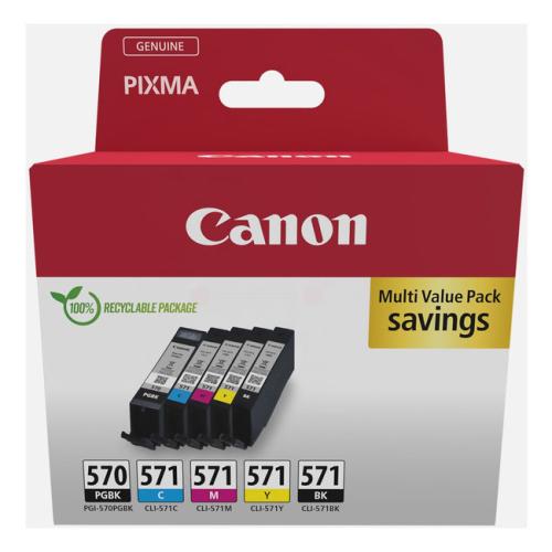 Canon inktcartridge zwart / cyaan / magenta / geel (0372C004 / PGI570CLI571) (multipack)