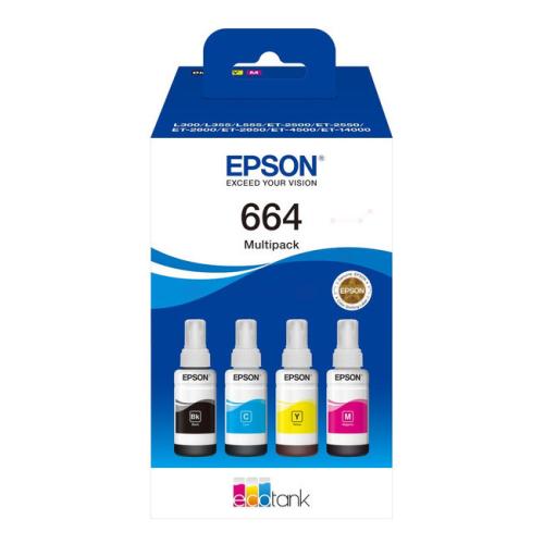 Epson inktcartridge zwart / cyaan / magenta / geel (C13T664640 / 664) (multipack)