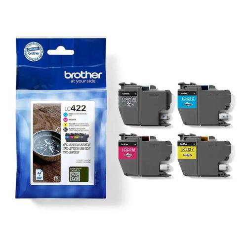 Brother inktcartridge zwart / cyaan / magenta / geel (LC422VAL) (multipack)