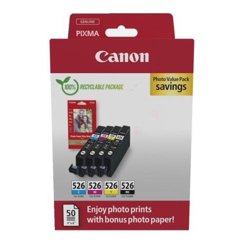 Canon Cartridge / fotopapier zwart / cyaan / magenta / geel (4540B019 / CLI526) (multipack)